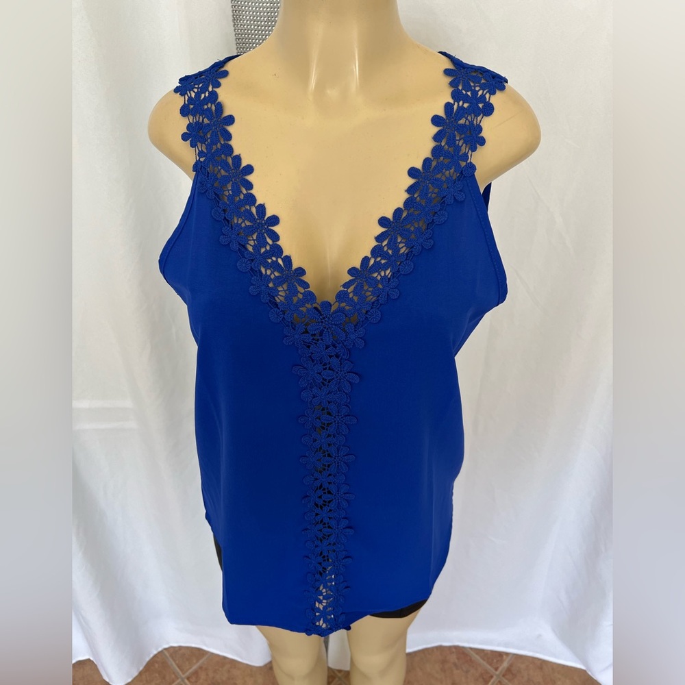 SHEIN Royal Blue Lace A